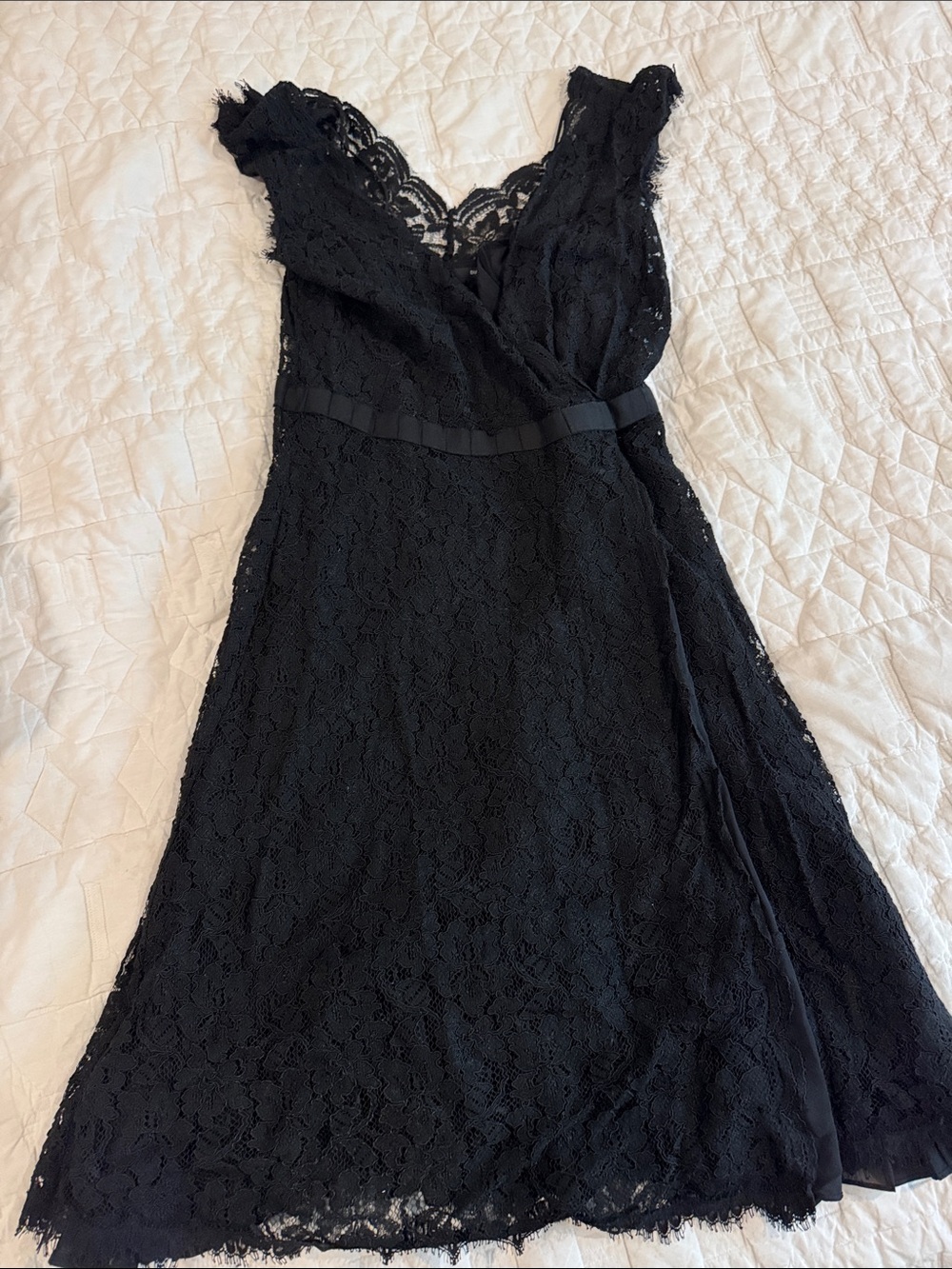 Diane Von Furstenberg Black Lace Midi Dress